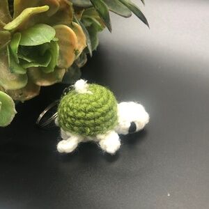Hand Crochet  Mini Sea Turtle  Amigurumi Keychain